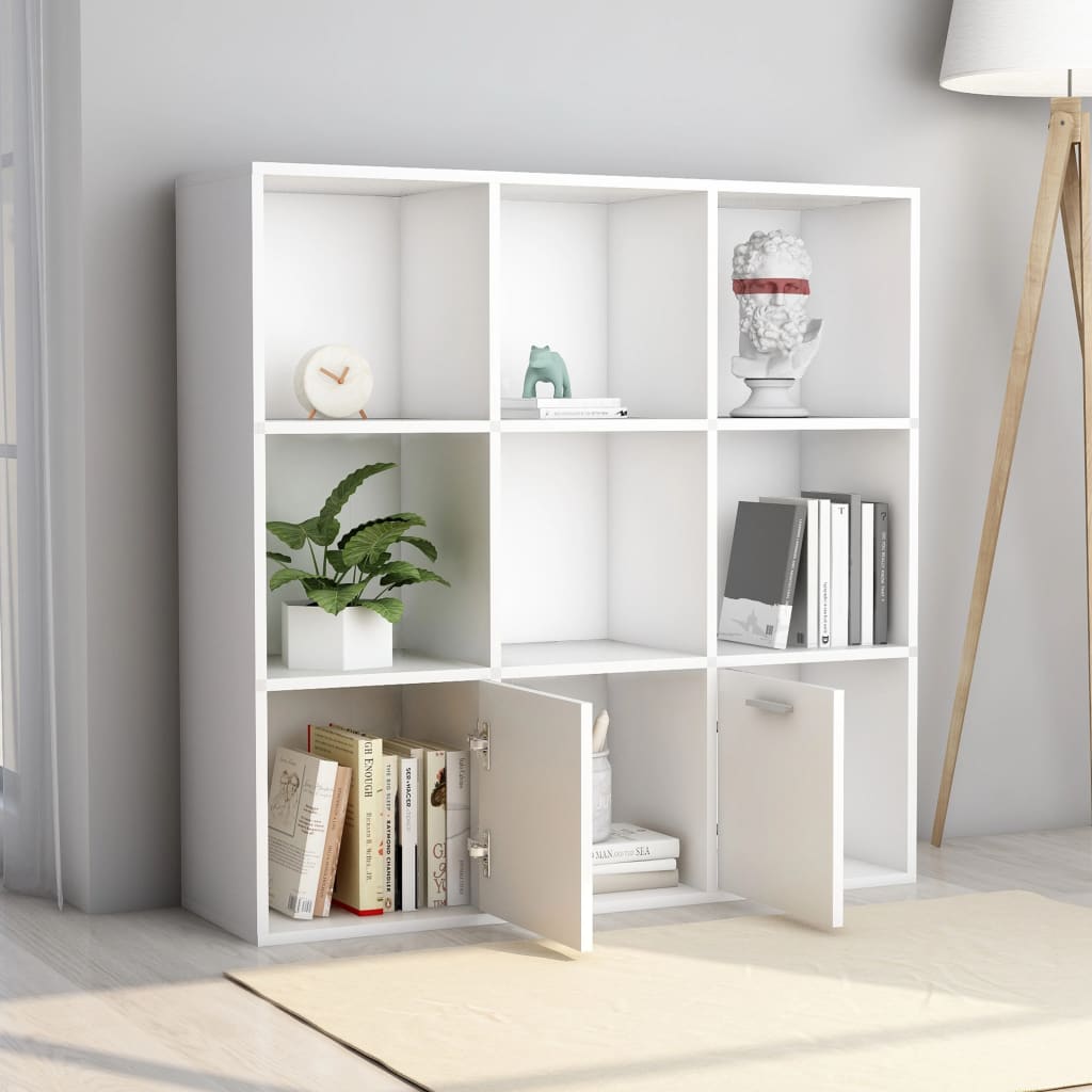 Estantería de Nueve Compartimentos con Dos Puertas para el Hogar