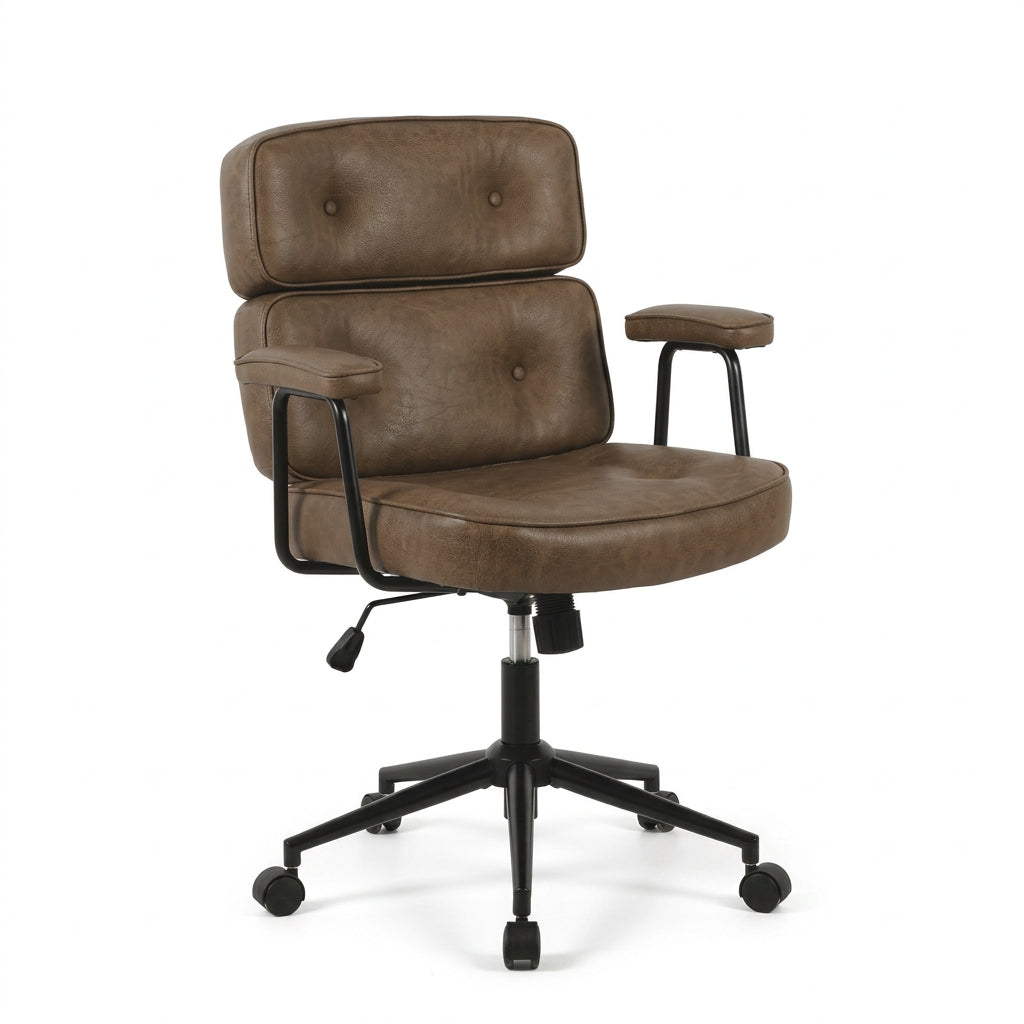 Silla Ejecutiva Ergonómica de Escritorio con Ruedas y Altura Regulable