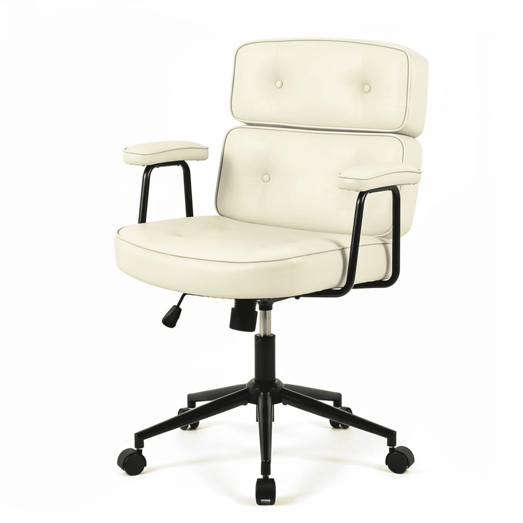 Silla Ergonómica Tapizada de Oficina con Altura Regulable y Ruedas